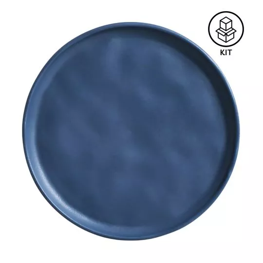 Jogo De Pratos Para Sobremesa Bio Stoneware- Azul Marinho- 6Pçs- Porto Brasil