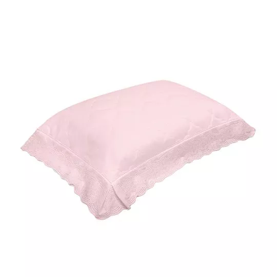 Porta-Travesseiro Cristal- Rosa Claro- 70x50cm- 300 Fios