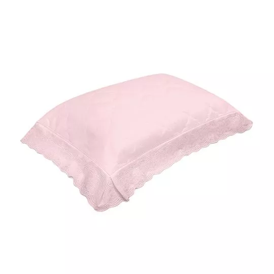 Porta-Travesseiro Cristal- Rosa Claro- 90x50cm- 300 Fios