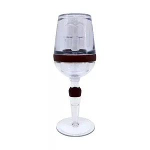 Aerador De Vinho Taça<BR>- Incolor & Bordô<BR>- 7,5x2,5x2cm<BR>- Prana