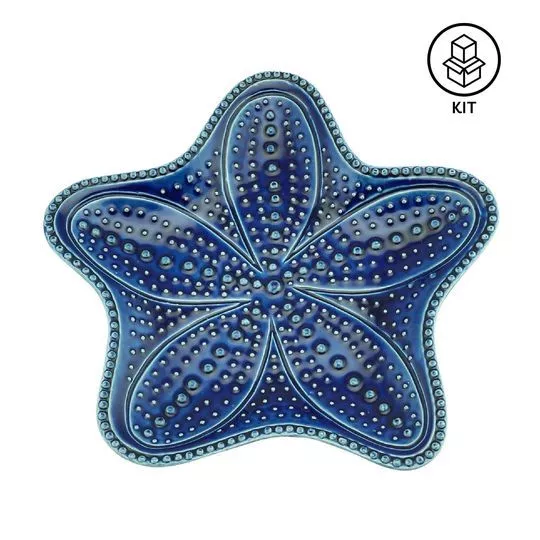 Jogo De Estrelas Decorativas Ocean- Azul Escuro- 4Pçs- Wolff