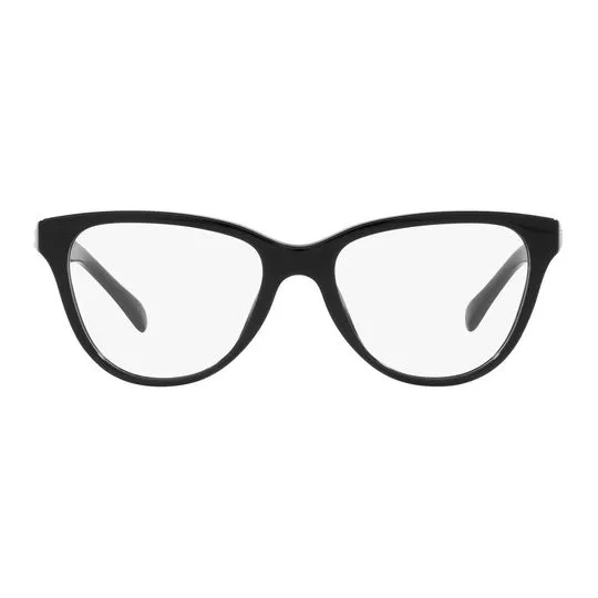 Armação Arredondada Para Óculos De Grau- Preta- Coach
