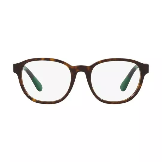 Armação Arredondada Para Óculos De Grau- Marrom & Preta- Polo Ralph Lauren
