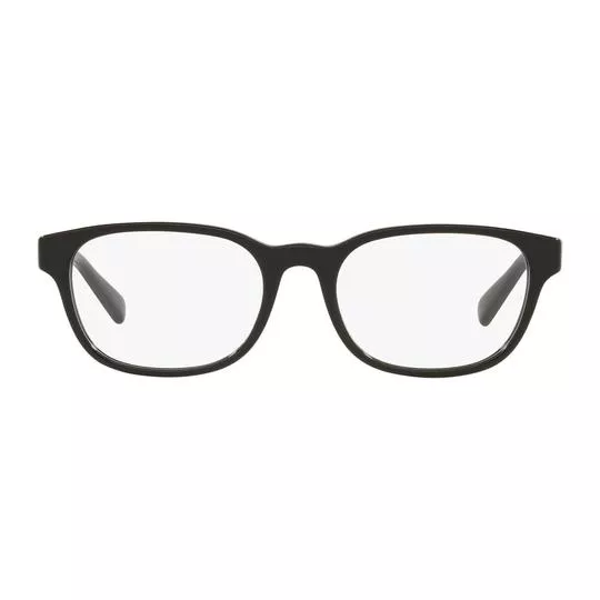 Armação Retangular Para Óculos De Grau- Preta- Polo-Ralph-Lauren