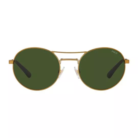 Óculos De Sol Aviador- Verde Militar & Dourado- Polo-Ralph-Lauren