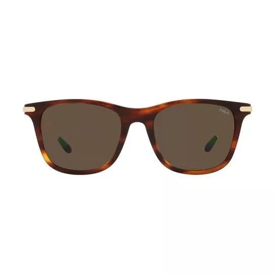 Óculos De Sol Arredondado- Marrom & Marrom Escuro- Polo Ralph Lauren