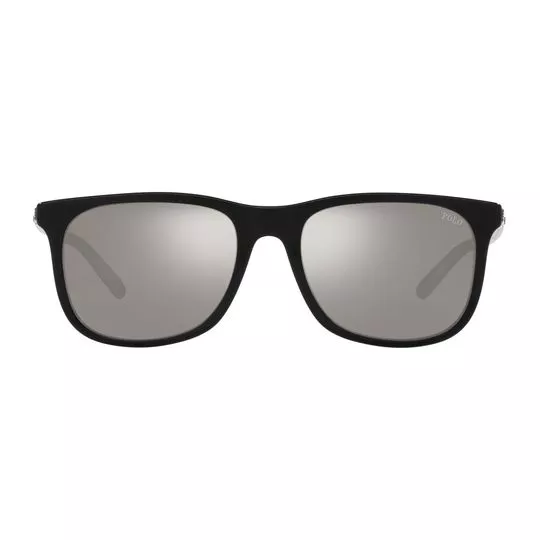 Óculos De Sol Retangular- Cinza Escuro & Preto- Polo-Ralph-Lauren