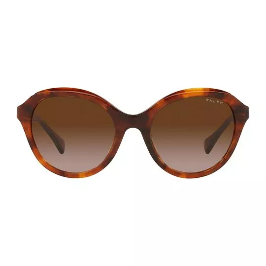 Óculos De Sol Redondo- Laranja Escuro & Marrom- Ralph