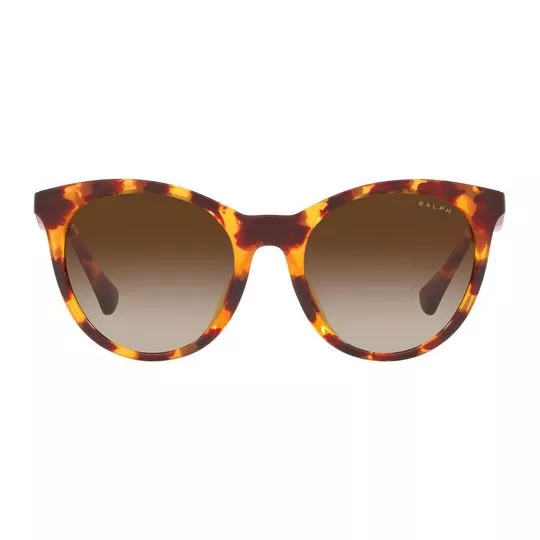 Óculos De Sol Arredondado- Laranja Escuro & Marrom- Ralph