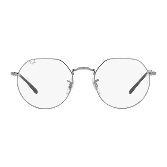 Armação Arredondada Para Óculos De Grau- Prateada- Ray Ban