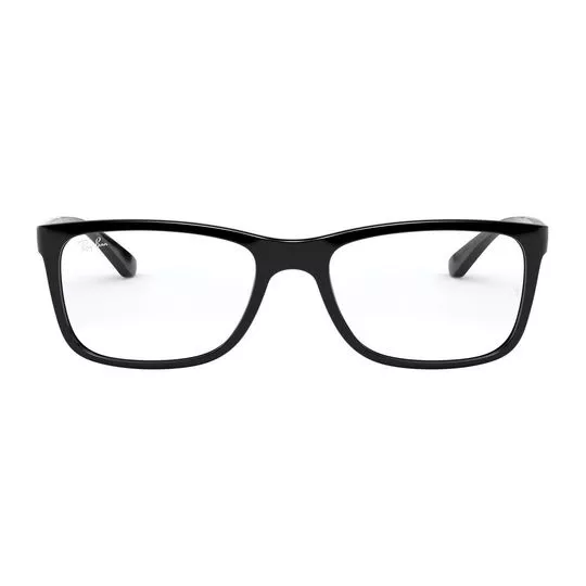 Armação Retangular Para Óculos De Grau- Preta- Ray Ban