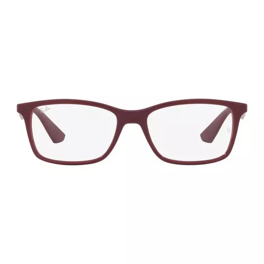 Armação Retangular Para Óculos De Grau- Vinho- Ray Ban