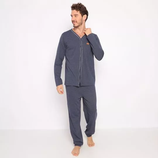 Pijama Com Tag- Azul Marinho- Danka Pijamas