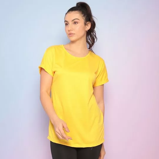 Camiseta Alongada- Amarela