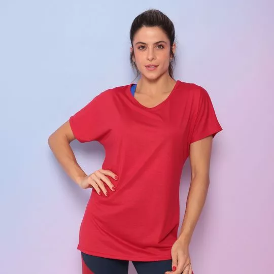 Camiseta Alongada- Vermelha