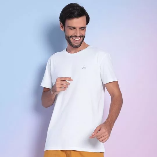 Camiseta Com Logo- Branca & Preta