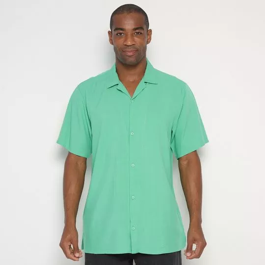 Camisa Lisa- Verde Água- Malwee