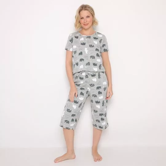 Pijama Urso Polar- Cinza & Branco- Malwee