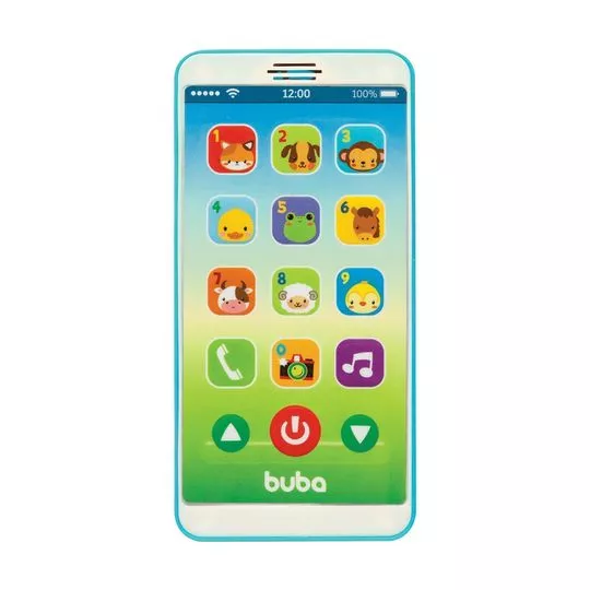 Baby Phone- Azul & Branco- 14x6,5x1,5cm- Buba