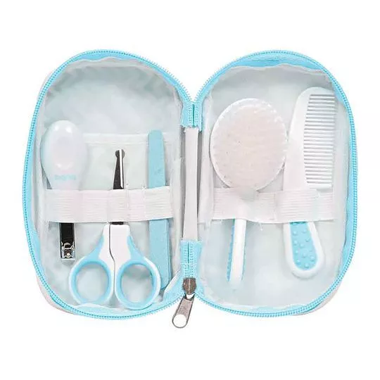 Kit Para Cuidados Baby- Branco & Azul Claro- 6Pçs- Buba