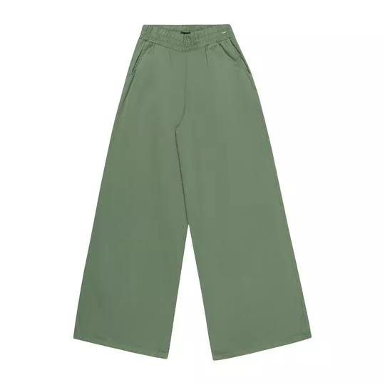 Calça Pantalona Lisa- Verde
