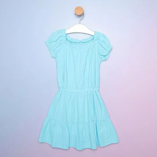 Vestido Texturizado- Azul Claro- Pequena Mania