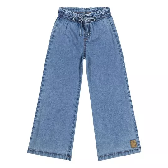 Calça Jeans Wide Leg- Azul- Quimby