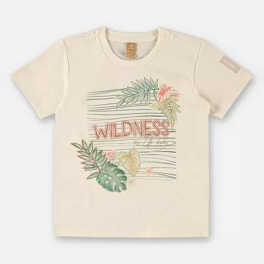 Camiseta Wildness- Bege Claro & Verde Escuro- Up Baby