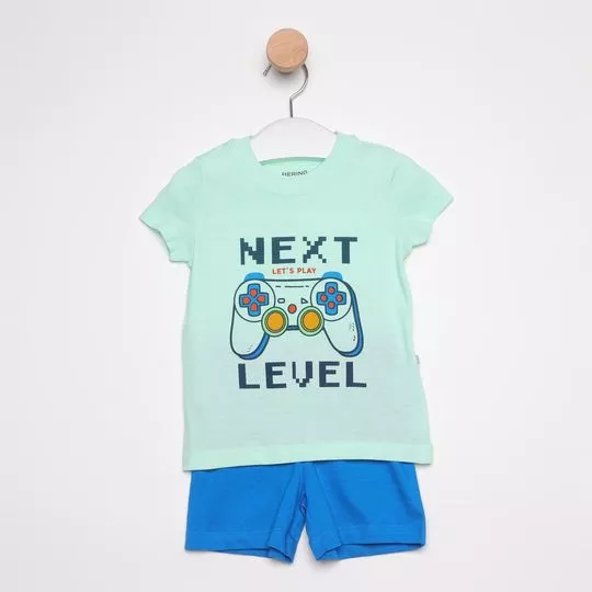 Pijama Next Level- Verde Água & Azul