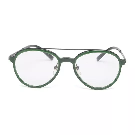 Armação Aviador Para Óculos De Grau- Verde & Preta- 5,3x14x19cm