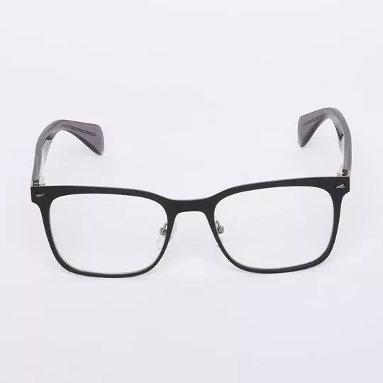 Armação Quadrada Para Óculos De Grau- Preta & Cinza Escuro
