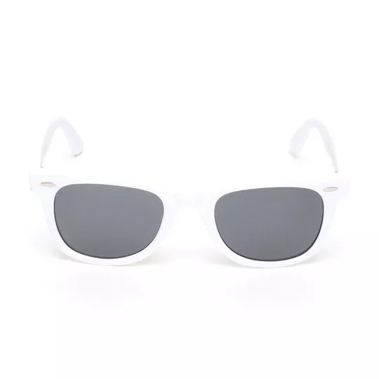 Óculos De Sol Retangular- Branco & Preto