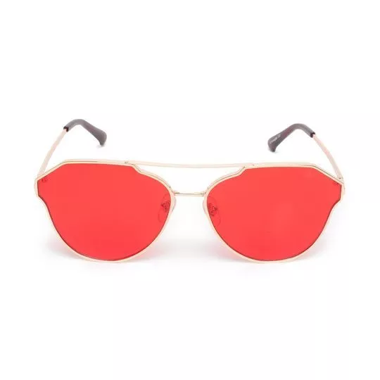 Óculos De Sol Aviador- Dourado & Rosa
