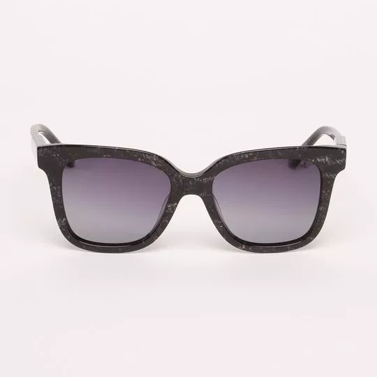 Óculos De Sol Quadrado- Preto & Cinza Escuro