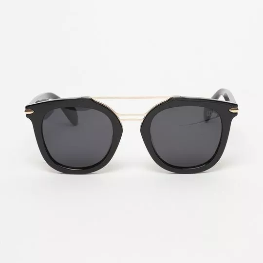 Óculos De Sol Quadrado- Preto & Dourado