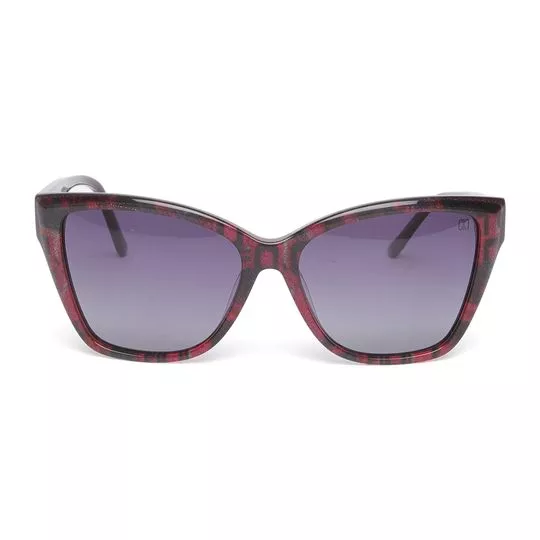 Óculos De Sol Gatinho- Rosa Escuro & Roxo- 5,7x14x1,6cm