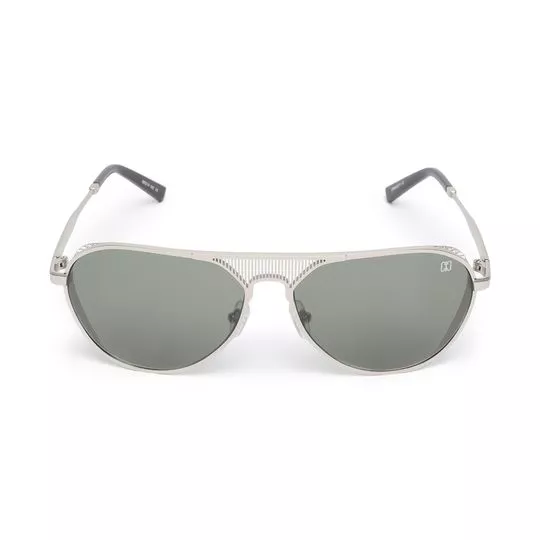 Óculos De Sol Aviador- Prateado & Preto
