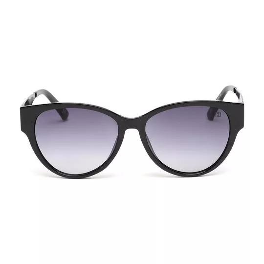 Óculos De Sol Arredondado- Preto & Cinza Escuro