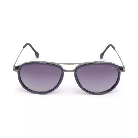Óculos De Sol Aviador- Azul Marinho & Chumbo
