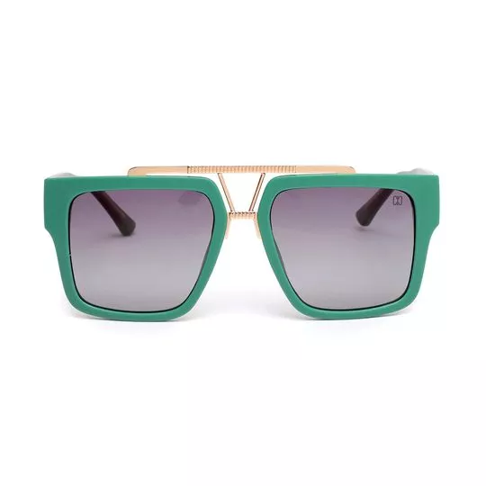 Óculos De Sol Aviador- Verde & Dourado