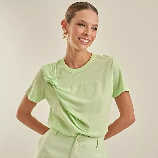 Camiseta Com Amarração- Verde Claro