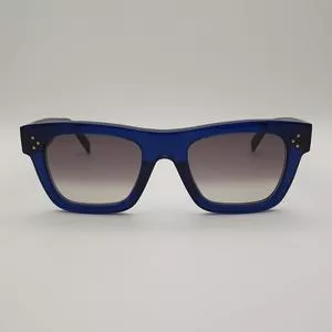 Óculos De Sol Retangular<BR>- Azul Escuro & Marrom<BR>- Celine
