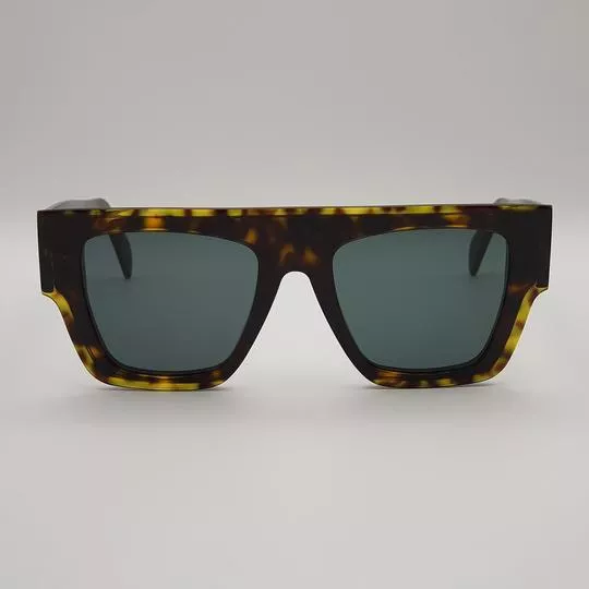 Óculos De Sol Máscara- Marrom & Amarelo- Celine