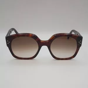 Óculos De Sol Arredondado<BR>- Marrom Escuro & Marrom<BR>- Celine