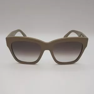 Óculos De Sol Arredondado<BR>- Bege & Marrom<BR>- Celine