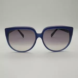 Óculos De Sol Arredondado<BR>- Azul Marinho & Cinza Escuro<BR>- Celine