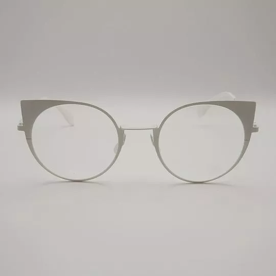 Armação Gatinho Para Óculos De Grau- Branco- Fendi