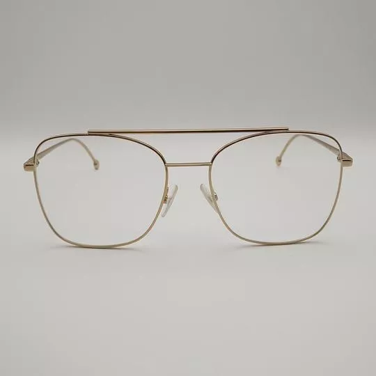 Armação Quadrada Para Óculos De Grau- Dourado- Fendi