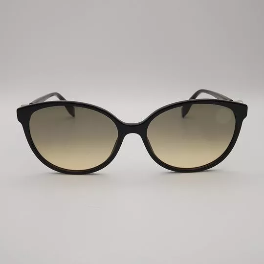 Óculos De Sol Arredondado- Preto & Amarelo- Fendi