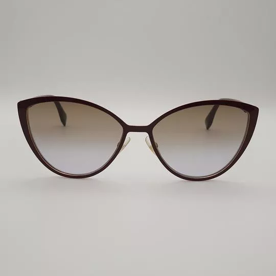 Óculos De Sol Gatinho- Vinho & Marrom- Fendi